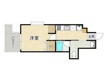 アソシアグロッツオ薬院サウスシーン(1K/10階)の間取り写真