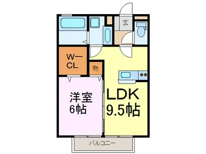 クルークヒル(1LDK/2階)の間取り写真