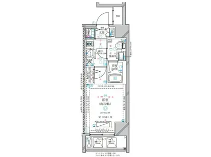 ディアレイシャス横浜吉野町(1K/8階)の間取り写真