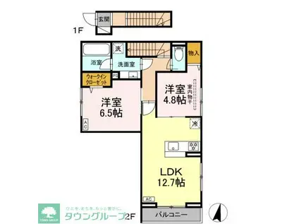 KOMFORTA(2LDK/2階)の間取り写真