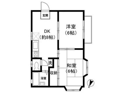 湘南ハイツ(2DK/2階)の間取り写真