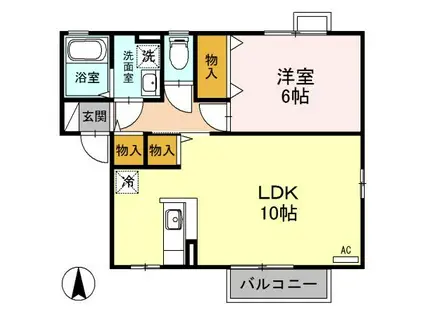 ロイヤルガーデンエリナC/D/E(1LDK/2階)の間取り写真