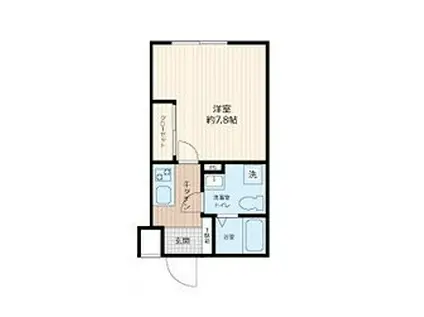 セレス池田山(1K/4階)の間取り写真