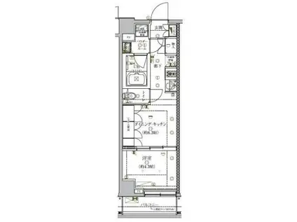 セジョリ南麻布(1DK/5階)の間取り写真
