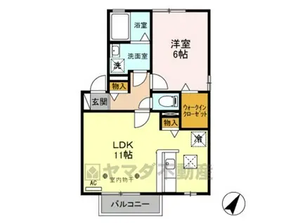 パストラルⅡA(1LDK/2階)の間取り写真