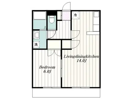 パラディーン(1LDK/1階)の間取り写真