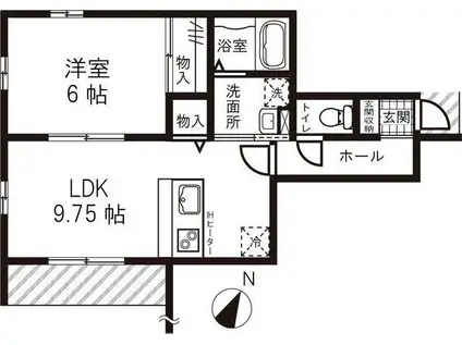 メゾン・ド・シアンブラン(1LDK/1階)の間取り写真