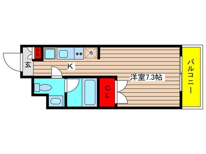 グランデ六番町(1K/1階)の間取り写真