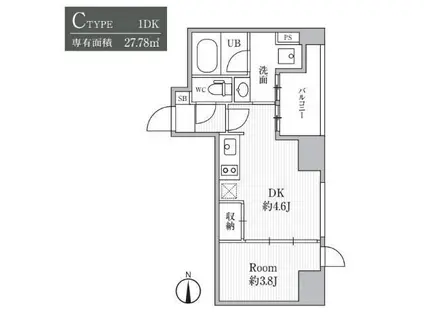 CAVANA SHINTOMICHO(1DK/4階)の間取り写真