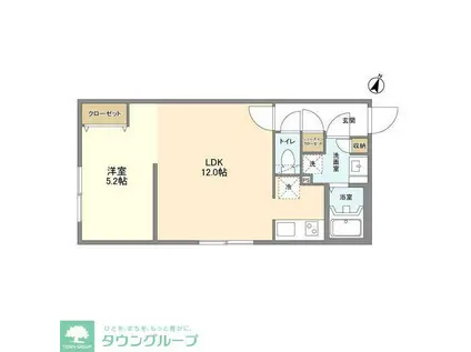 ブランシェ学芸大学(1LDK/4階)の間取り写真