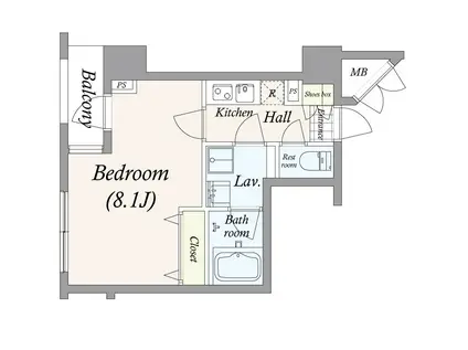 ラフィール八丁堀(1K/4階)の間取り写真