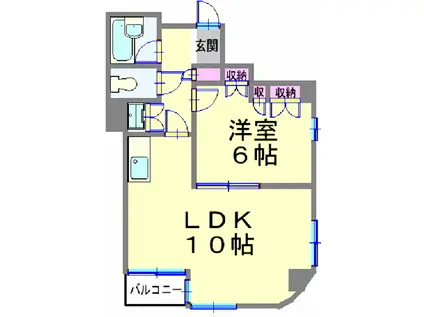 レブリ・エヌ(1LDK/2階)の間取り写真