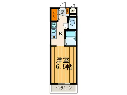 ボー・アルブル枚方長尾II(1K/1階)の間取り写真