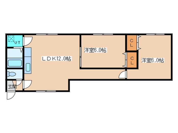 ハイムプロティア(2LDK/1階)の間取り写真