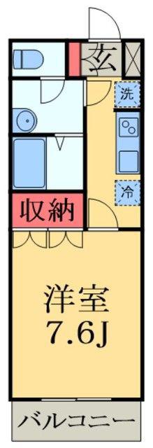 クレッシェンド(1K/2階)の間取り写真