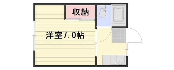 ソラータ京山B棟(1K/1階)の間取り写真