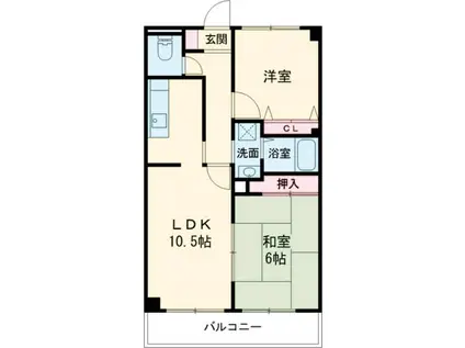 スタンドアップ野々上(2LDK/1階)の間取り写真