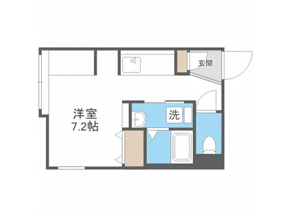 CONVIENT新琴似(1K/3階)の間取り写真