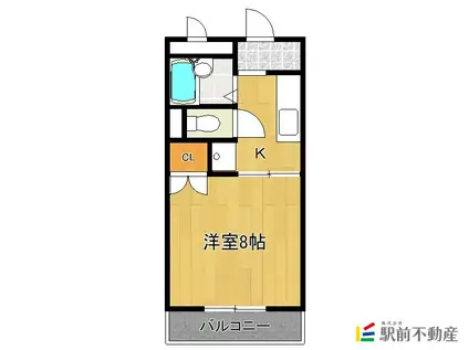 ラフィーネMO(1K/2階)の間取り写真