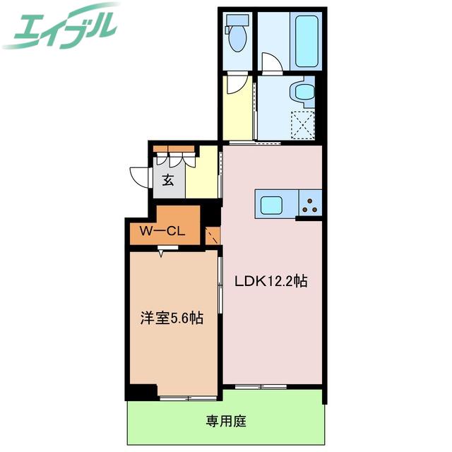 HIGHNESS本郷町(1LDK/1階)の間取り写真