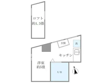 ソレイユ アン(ワンルーム/1階)の間取り写真