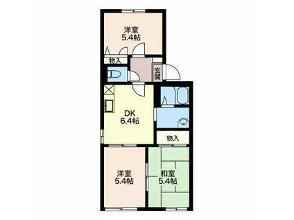 ゴールドクレスト A(3DK/1階)の間取り写真