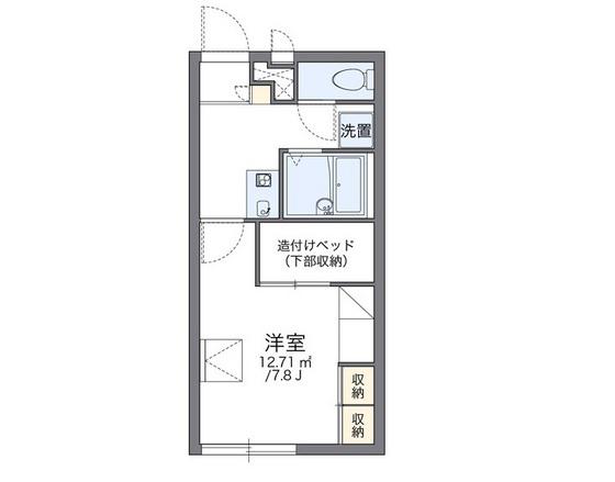 レオパレス大田北館(1K/1階)の間取り写真