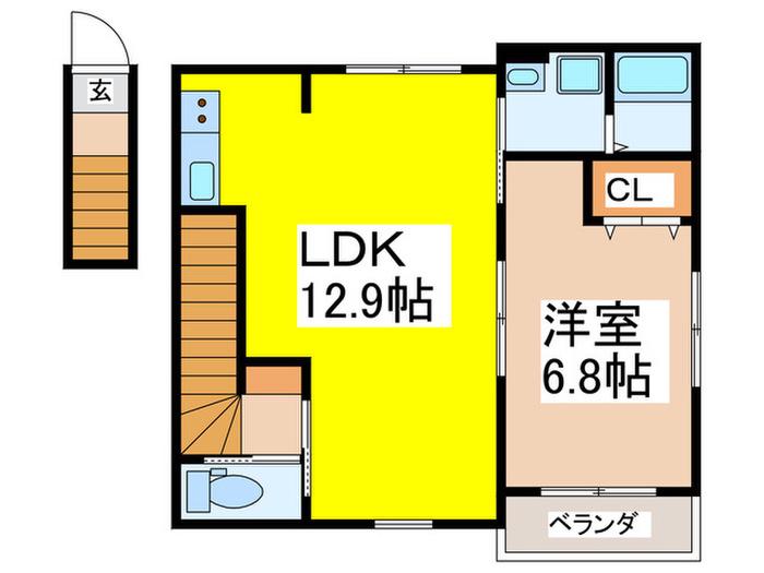 シエル西荻北(1LDK/2階)の間取り写真