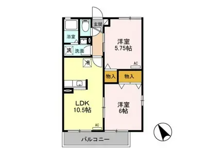 コムフォート・ソエム(2LDK/3階)の間取り写真