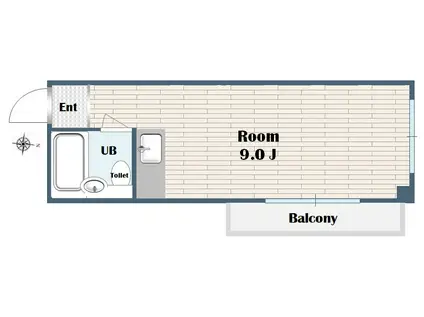柴原ベーシックハイツ(ワンルーム/4階)の間取り写真