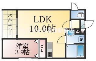 グランユイナス塩屋(1LDK/1階)の間取り写真