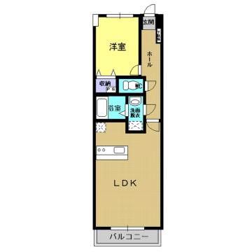 杉村ビル(1LDK/5階)の間取り写真