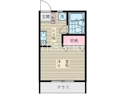 大野ハイムIV(1K/1階)の間取り写真