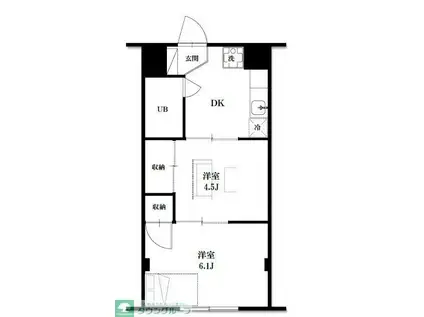 ダイヤモンドパレス102(2DK/1階)の間取り写真