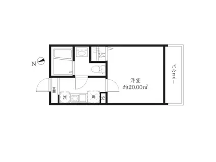 メルディア中浦和(1K/1階)の間取り写真