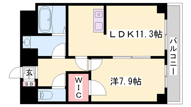 CAPITAL.I姫路(1LDK/9階)の間取り写真