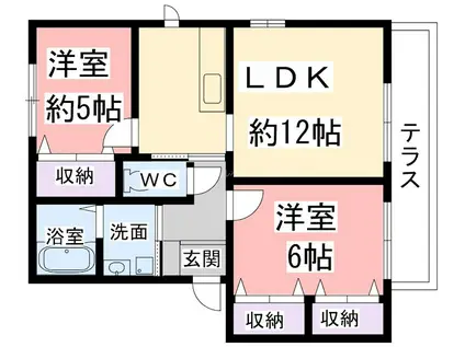 BEL SORGENTE(2LDK/2階)の間取り写真