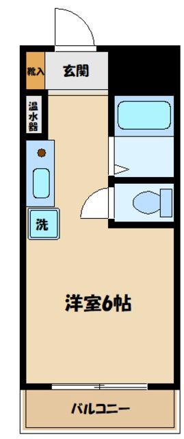 クレール玉川学園前(ワンルーム/5階)の間取り写真