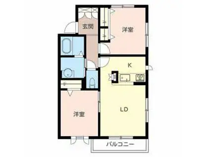 シャーメゾン竹城庵(2LDK/2階)の間取り写真
