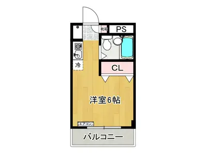 ヴェルデシティ(ワンルーム/2階)の間取り写真