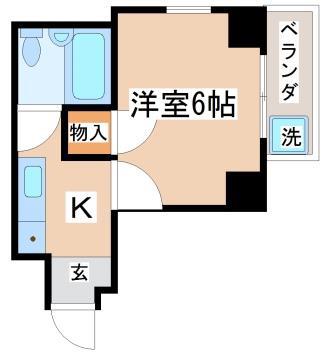 リッツハイツ星陵台(1K/4階)の間取り写真