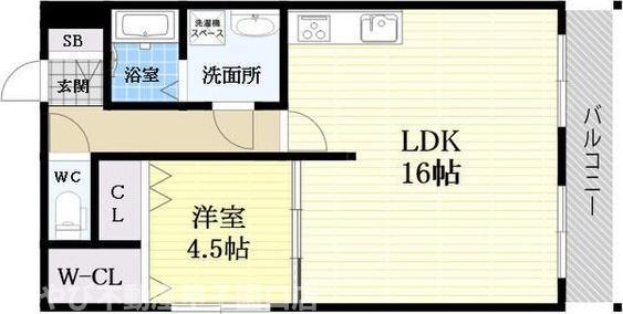 中本ビルマンション(1LDK/3階)の間取り写真