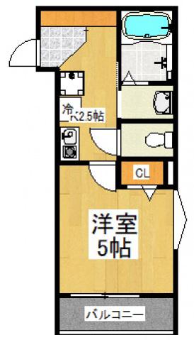 MELLAS新秋津(1K/3階)の間取り写真