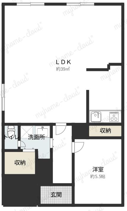 ウィンズヴィラ30(1LDK/1階)の間取り写真