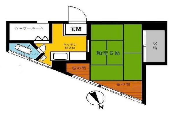 東洋花咲町ビル(1K/3階)の間取り写真