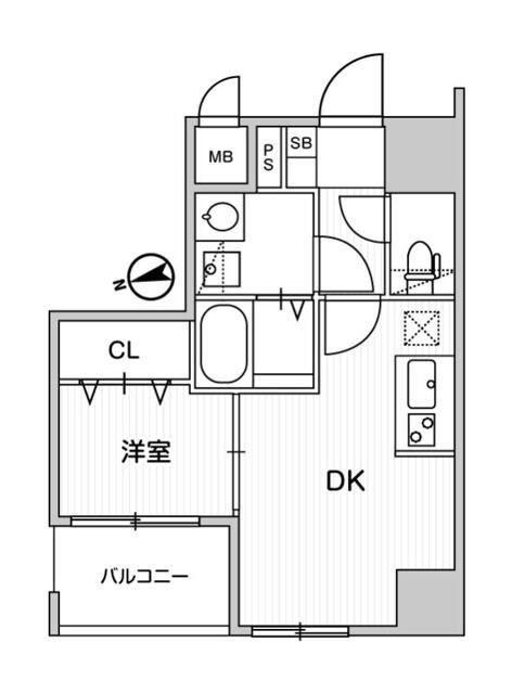 ウィーブベース大森(1DK/6階)の間取り写真