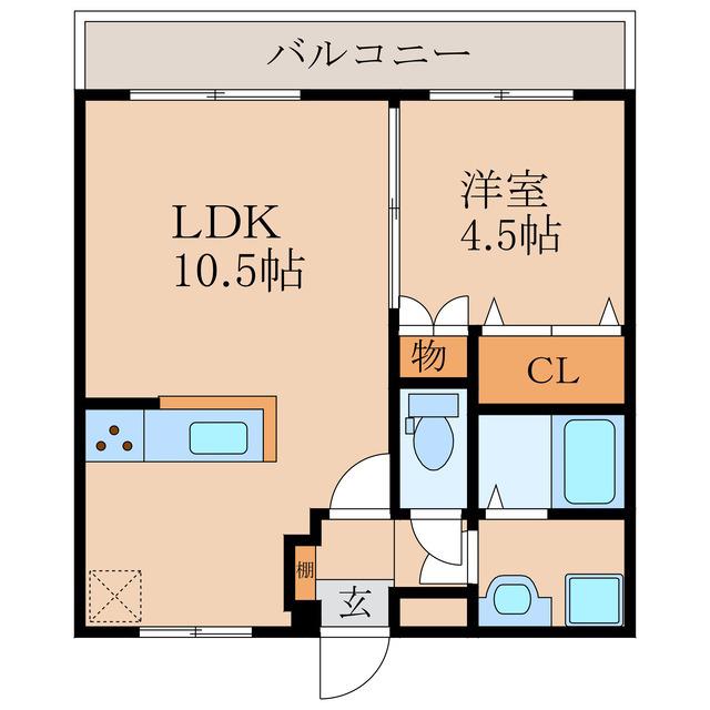 エンタープライスマンション(1LDK/1階)の間取り写真
