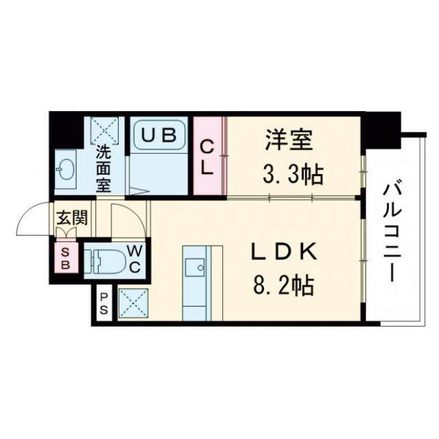 S-RESIDENCE難波西ALTER(1LDK/5階)の間取り写真