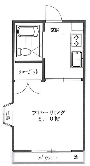 プリムローズ(1K/2階)の間取り写真