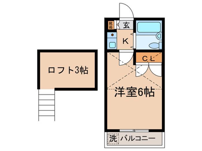 ライフピア・アメジスト(1K/2階)の間取り写真
